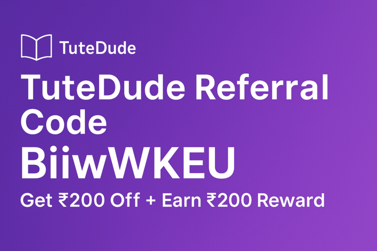TuteDude Referral Code: BiiwWKEU | Get ₹200 Off on Your First Course