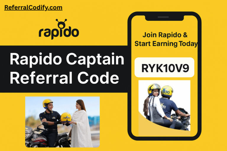Rapido Captain Referral Code: RYK10V9 | Earn More as a Rapido Bike Taxi Captain