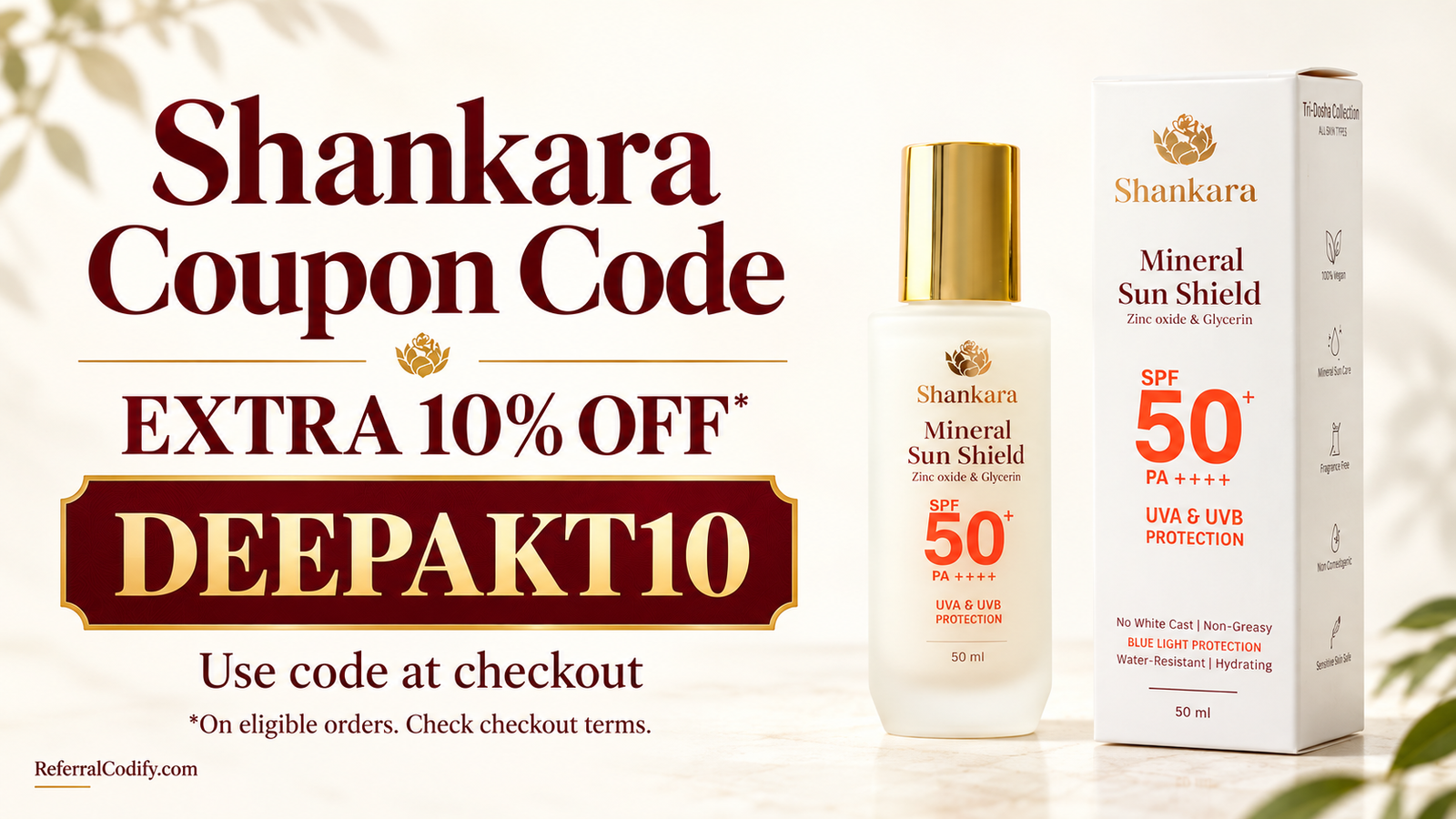 Shankara Coupon Code DEEPAKT10 for extra 10% off eligible orders
